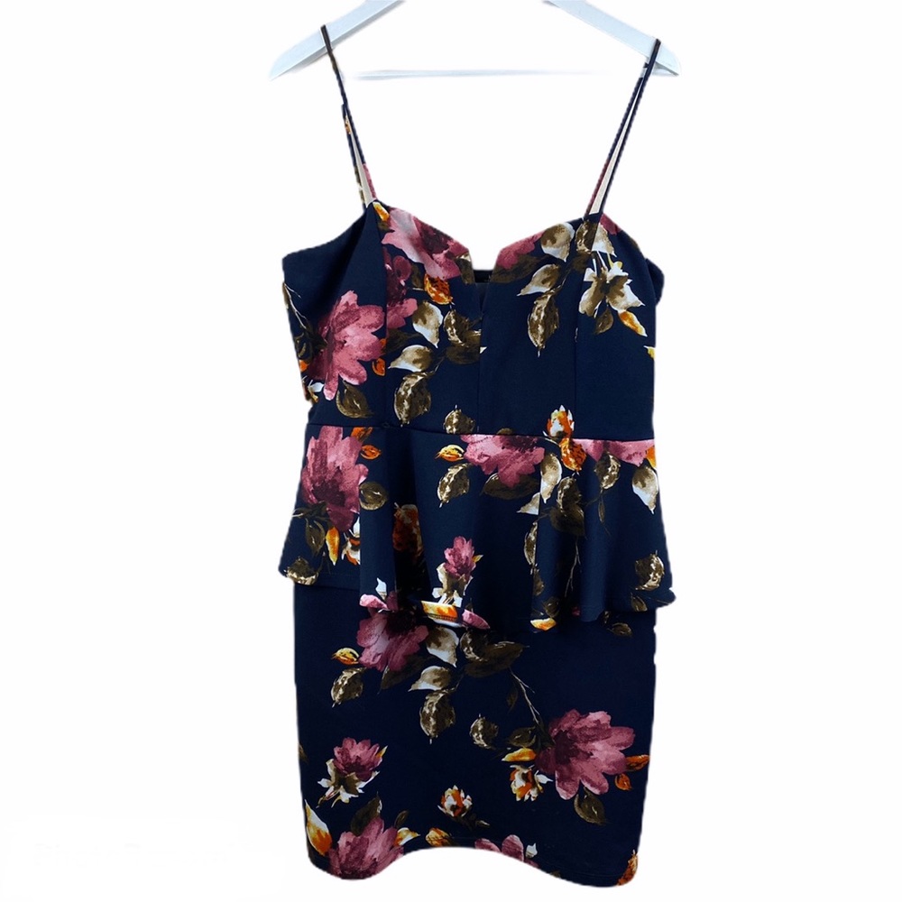 Floral Peplum Sleeveless Dress